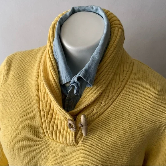 v i n t a g e :: Preppy Cotton Toggle Cowl Knit Sweater - Picture 9 of 11
